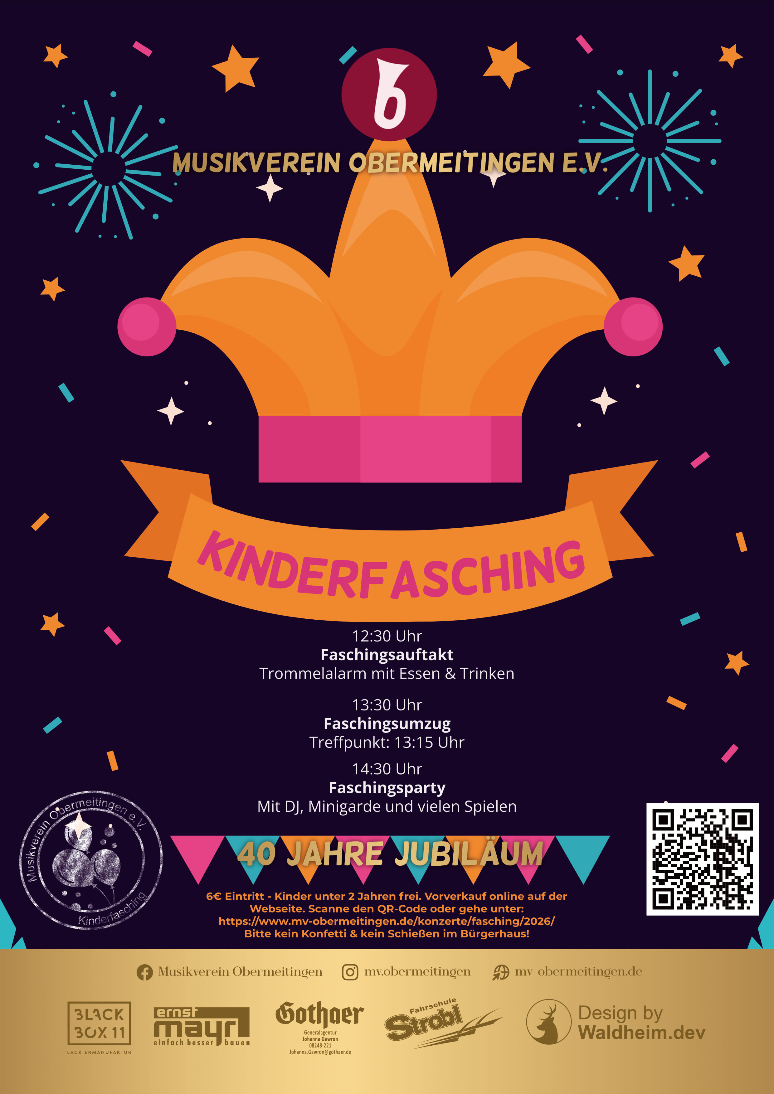 Werbematerialien Kinderfasching 2026: MV Obermeitingen
