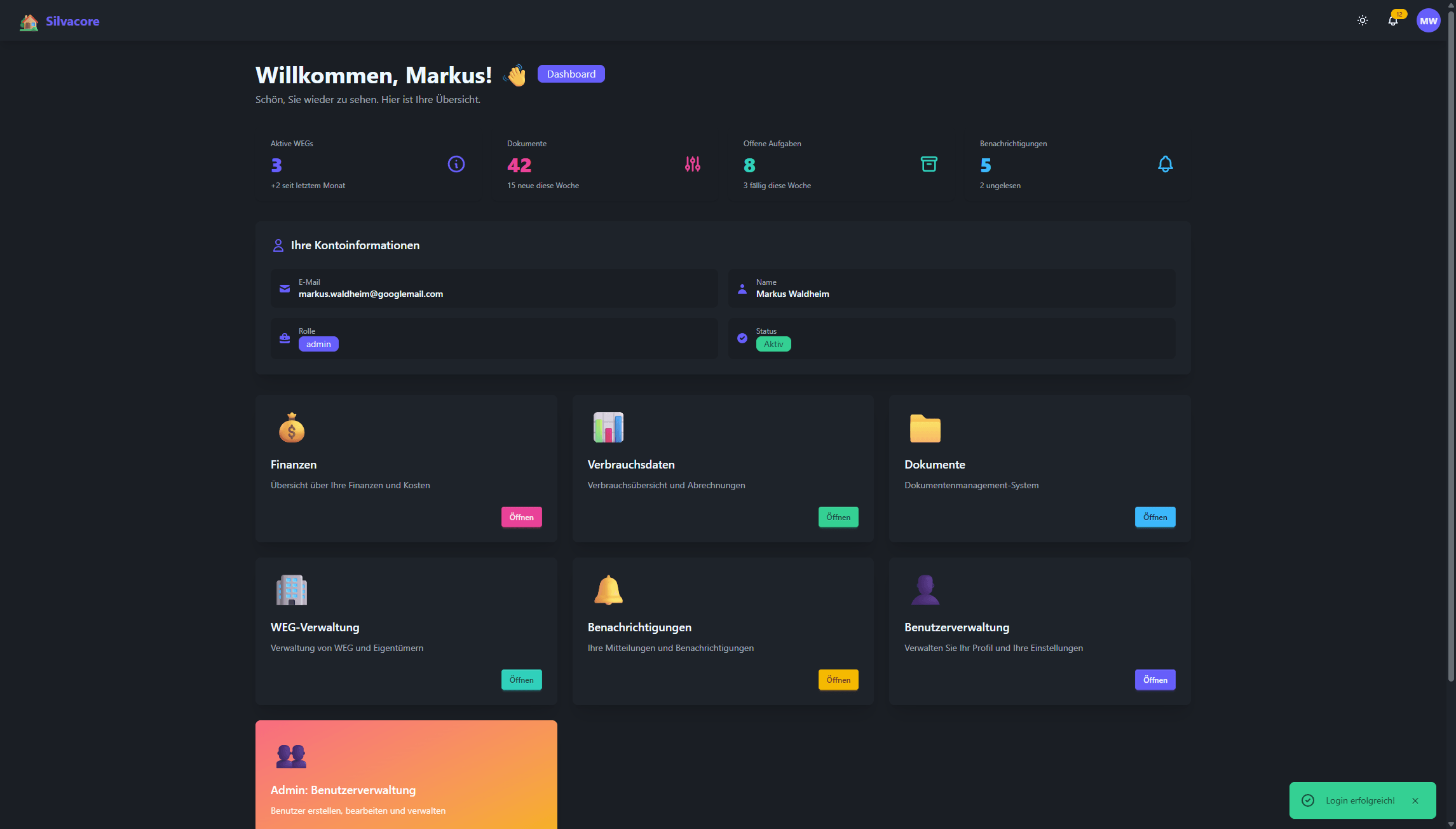 Silvacore: Software zur Haushalts- und Mietkosten-verwaltung